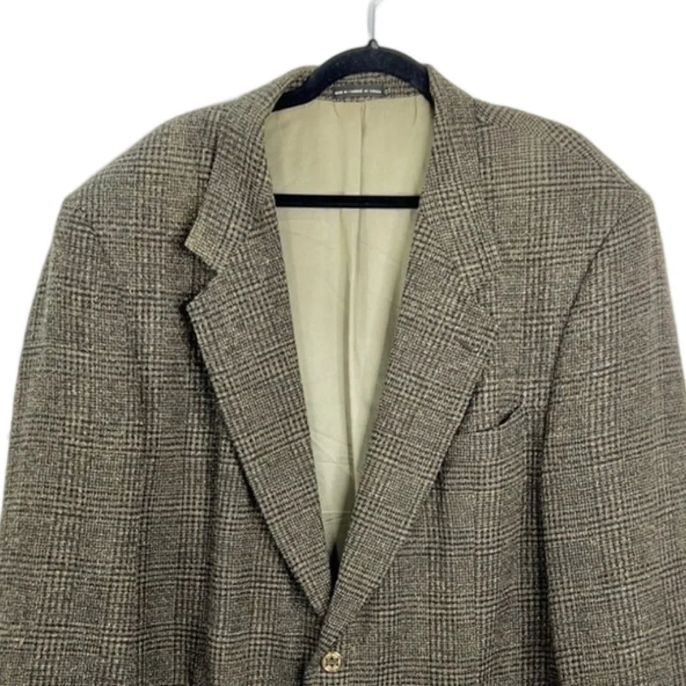 Vintage union made Saddleworth wool blend plaid blazer 50R